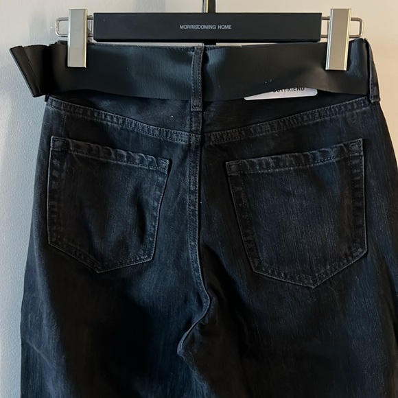 Hollister high rise crop boyfriend washed Black denim in 1R/25/24 with belt - Picture 7 of 7